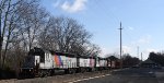 A NJT welded rail train heads west towards Annandale to drop off rail